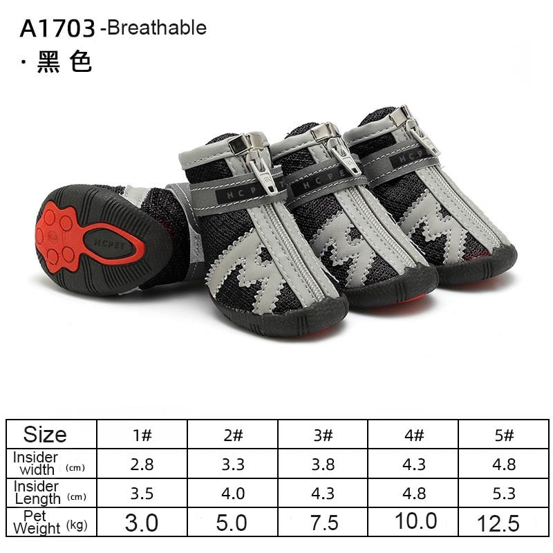 4pcs/set Waterproof Pet Dog Shoes Antiskid Puppy Rain Shoes Chihuahua Walking Boots Breathable Cat Socks Pet Paw Accessories N, 1