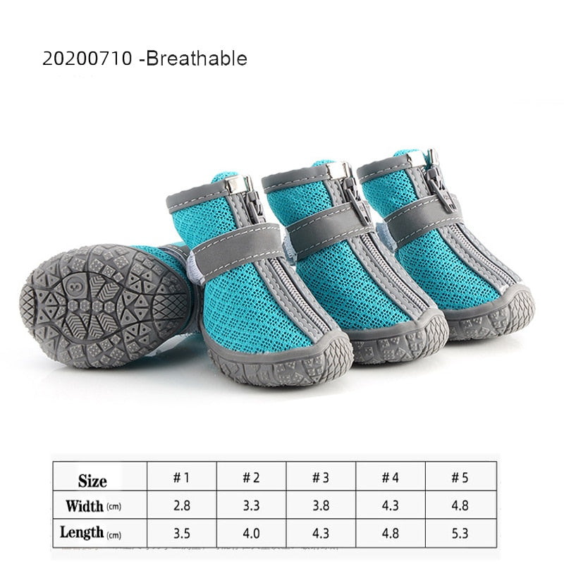 4pcs/set Waterproof Pet Dog Shoes Antiskid Puppy Rain Shoes Chihuahua Walking Boots Breathable Cat Socks Pet Paw Accessories 14R, 1