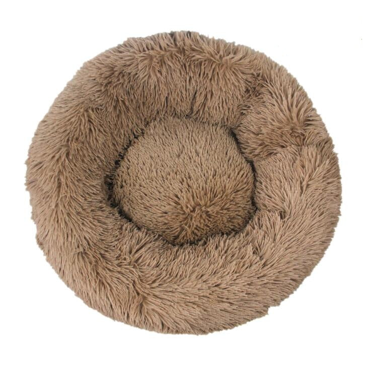 Dog Bed Super Soft Washable Long Plush Pet Kennel Deep Sleep Dog House Velvet Mats Sofa For Dog Basket Pet Cat Bed Drop shipping Khaki, 40CM