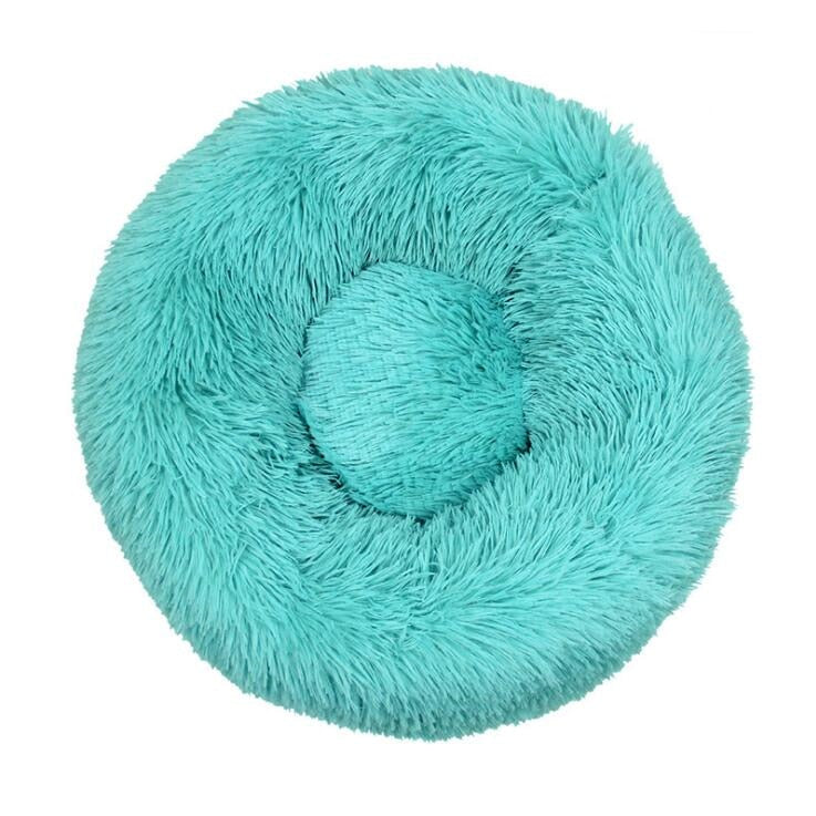 Lit rond en peluche doux pour animal de compagnie chat et chien, panier en fourrure, pour la maison, couchage douceur des animaux, pour petits chiots et chatons, parfait en hiver Green, 30CM