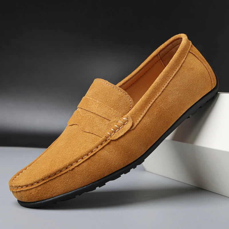 Men Leather Loafers Slip On Men Flats Driving Shoes Men Casual Shoes