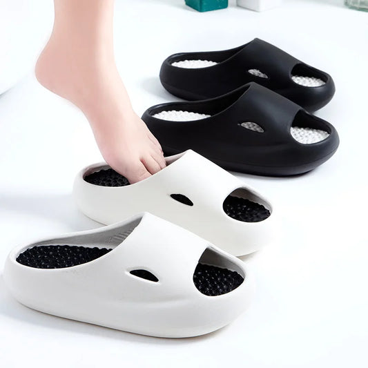 Thick Platform Bathroom Home Slippers Women Outdoor Soft Sole Couple Slides Shoes Woman Non Slip Flip Flops Beach Sandals