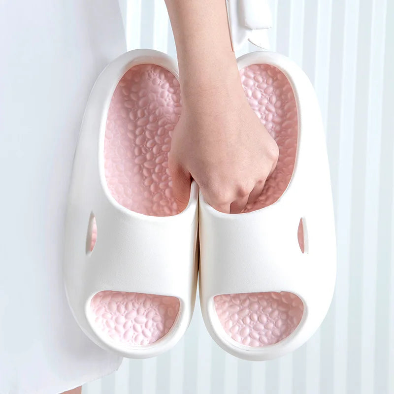 Thick Platform Bathroom Home Slippers Women Outdoor Soft Sole Couple Slides Shoes Woman Non Slip Flip Flops Beach Sandals