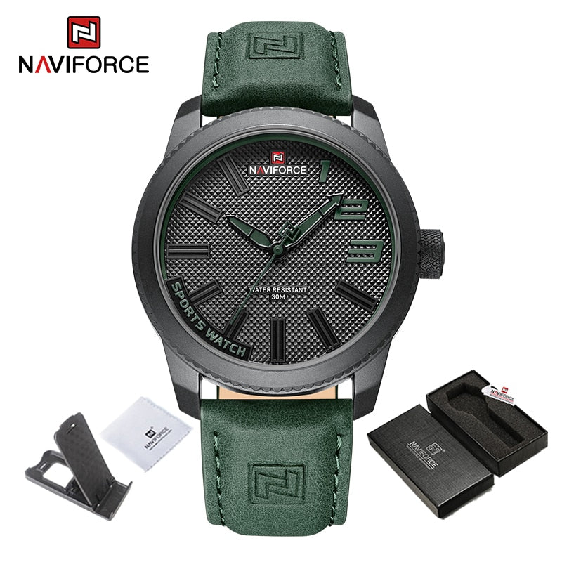 New Male Wristwatch Military Sports Shockproof Waterproof Leather Watch Men Fashion Casual Clock Relogio Masculino BGNGN-BOX