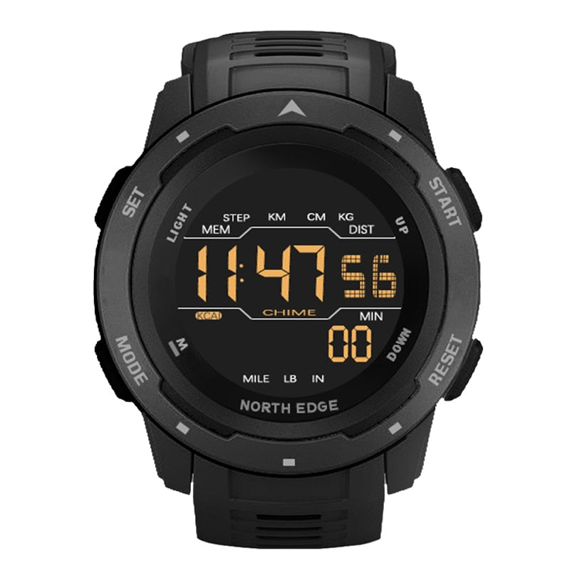 New Men Digital Watch Sports Watches Dual Time Pedometer Alarm Clock Waterproof 50M Digital Watch Military Clock