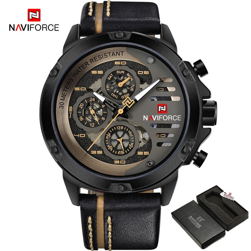 Men Watches Top Brand Luxury Waterproof 24 hour Date Quartz Watch Man Leather Sport Wrist Watch Men Waterproof Clock BYBN BOX, China