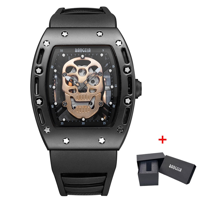 Baogela Pirate Skull Style Men Watch Silicone Luminous Quartz Watches Military Wateproof Skeleton Wristwatch For Man 1612 BGL1612 HHM, China