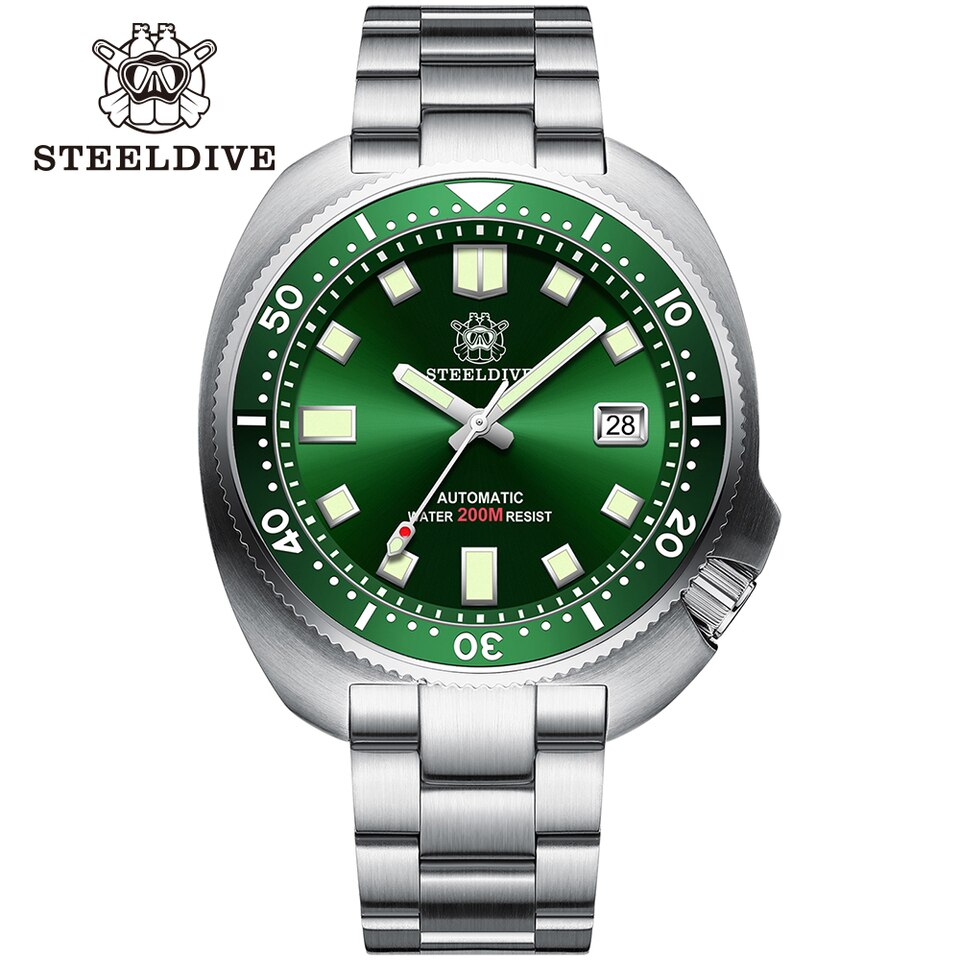 New Men SD1970 SteelDive Mechanical Watch Brand 44MM Men NH35 Dive Watch with Ceramic Bezel Watch