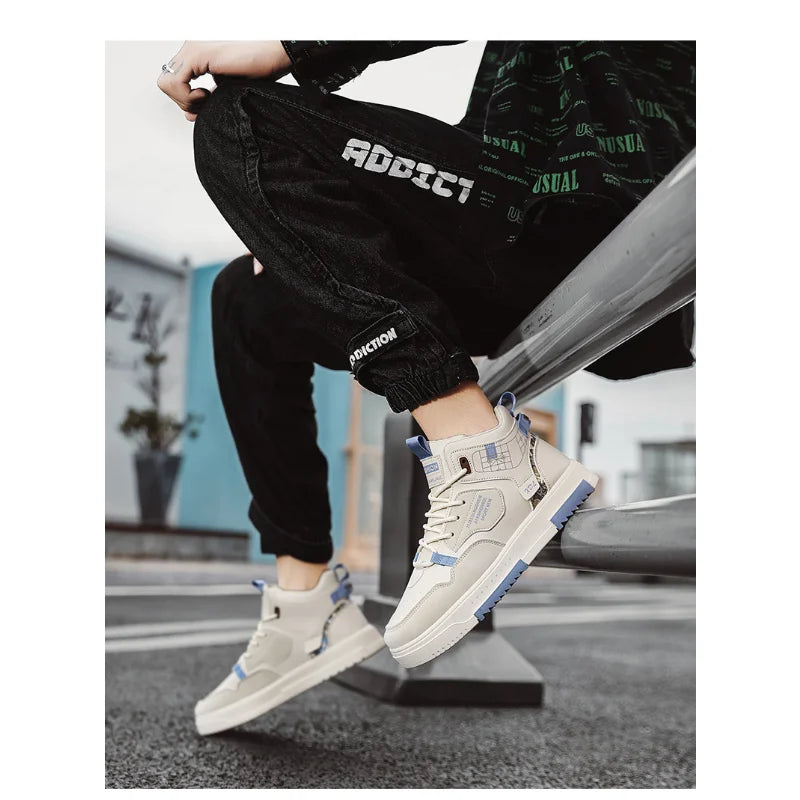 New Men Summer Breathable Sneakers Fashion Casual Designer Platform Shoes Comfortable High Top Shoes Tennis Shoes for Men