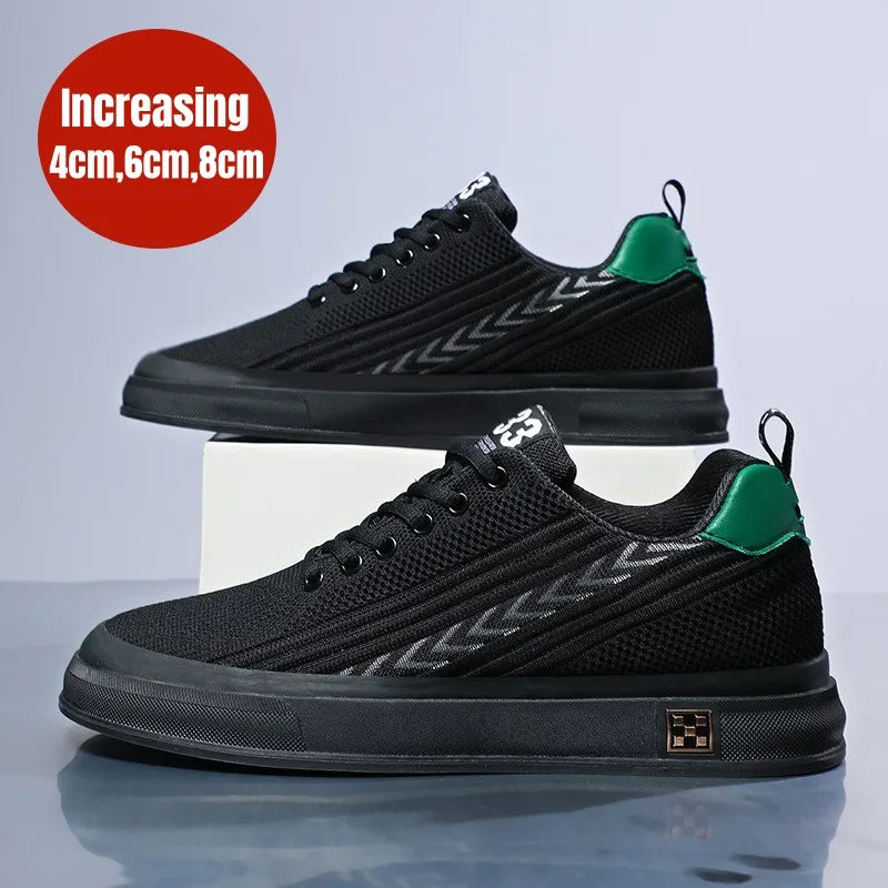 PDEP Mesh Elevator Shoes for Men Invisible Internal Height Increasing 6cm Lift Casual Sport Sneakers Chaussure Hommes