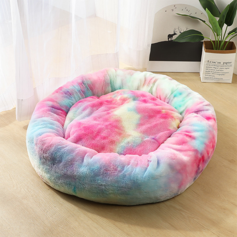 Dog Bed Super Soft Washable Long Plush Pet Kennel Deep Sleep Dog House Velvet Mats Sofa For Dog Basket Pet Cat Bed Drop shipping Muliticolor 1, 40CM