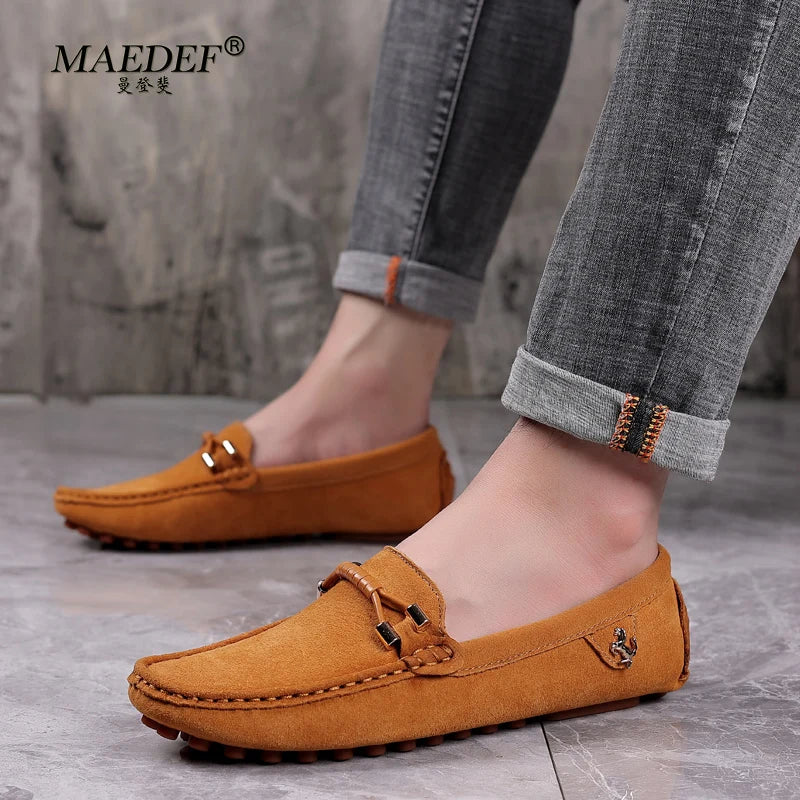 Men Casual Shoes Breathable Leather Loafers Business for Men Driving Moccasins Comfortable Slip on Shoe