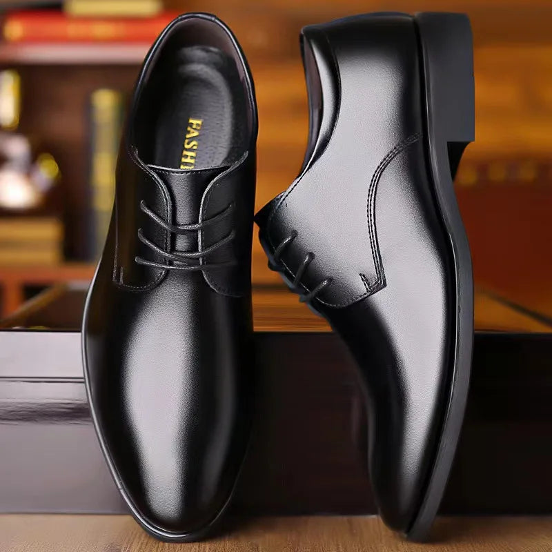 Men Breathable Leather Shoes Black Soft Leather Soft Bottom Spring And Autumn Best Man Men Business Formal Wear Casual Shoe