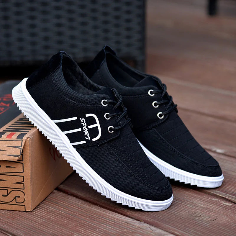 New Casual Canvas Shoes for Men Lightweight Sports Breathable Shoes Men's Classic Vulcanized Shoes Fashion Lace Up Footwear