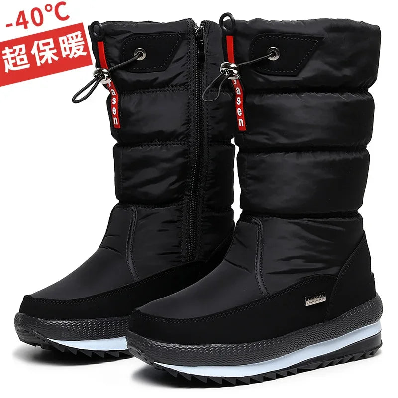 Women Snow Boots Platform Winter Boots Thick Plush Waterproof Non-slip Boots Fashion Women Winter Shoes Warm Fur Botas