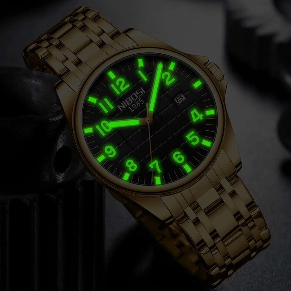 Top Brand Luxury Mens Watches Luminous Waterproof Stainless Steel Watch Quartz Men Date Calendar Business Wristwatch