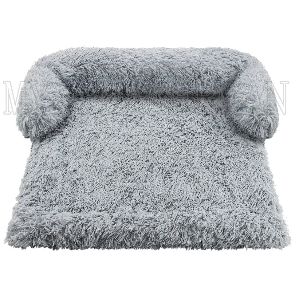 S-XXL  Pet Dog Bed Sofa For Dog Pet Calming Bed Warm Nest Washable Soft Furniture Protector Mat Cat Blanket Large Dogs Sofa Bed s-Grey, S for 11IBS