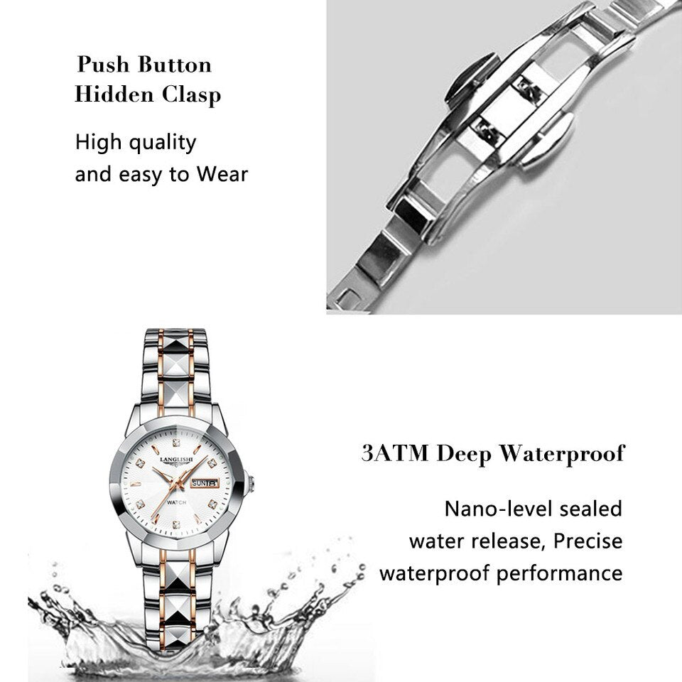 New Exquisite Minimalist Women Watch Luxury Fashion Stain Steel Ladies Waterproof Quartz Wristwatch Rose Gold Female Clock