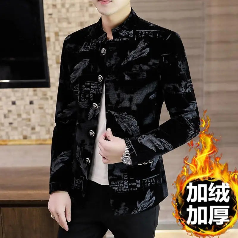 New Autumn Winter Thickened Canaries Horse Runner Man Thickened Individual Coat black 3, XL (EUR S)