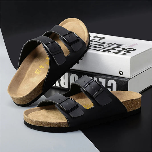 Leather Men Sandals Summer Men Sandals Women Slippers Outdoor Beach Casual Shoes Zapatos Hombre Durable Non-Slip Luxury Shoes