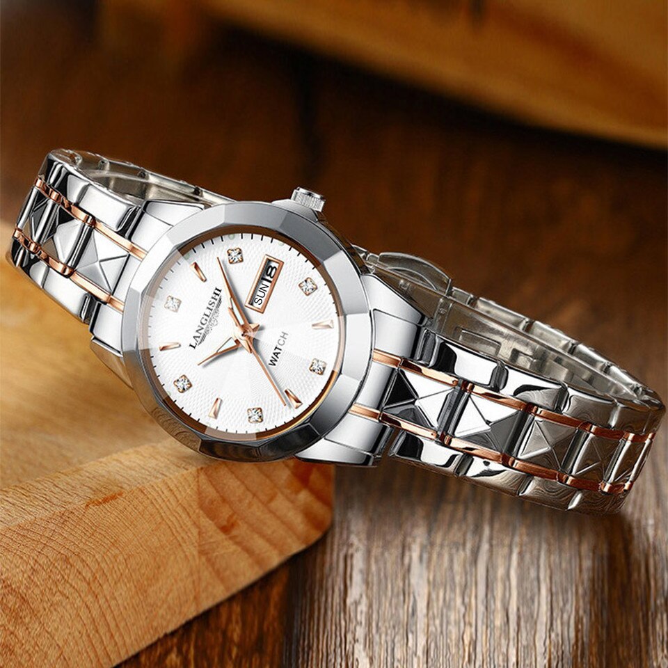 New Exquisite Minimalist Women Watch Luxury Fashion Stain Steel Ladies Waterproof Quartz Wristwatch Rose Gold Female Clock