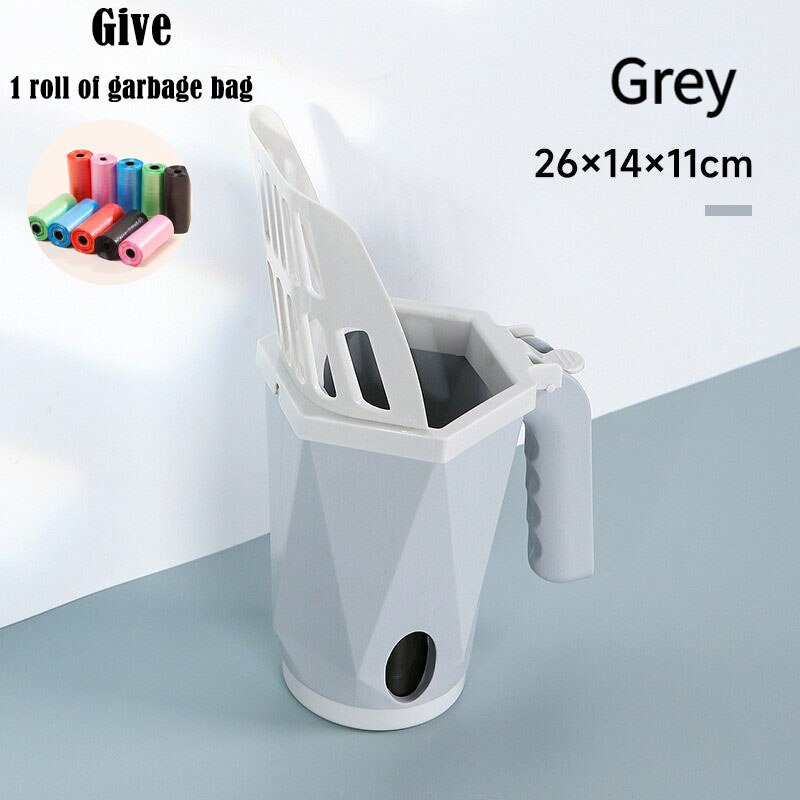 Self-Cleaning Cat Litter Shovel Scoop Filter Clean Toilet Garbage Picker Cat Sand Litter Pets Poop Sand Clean Artifact Tool grey