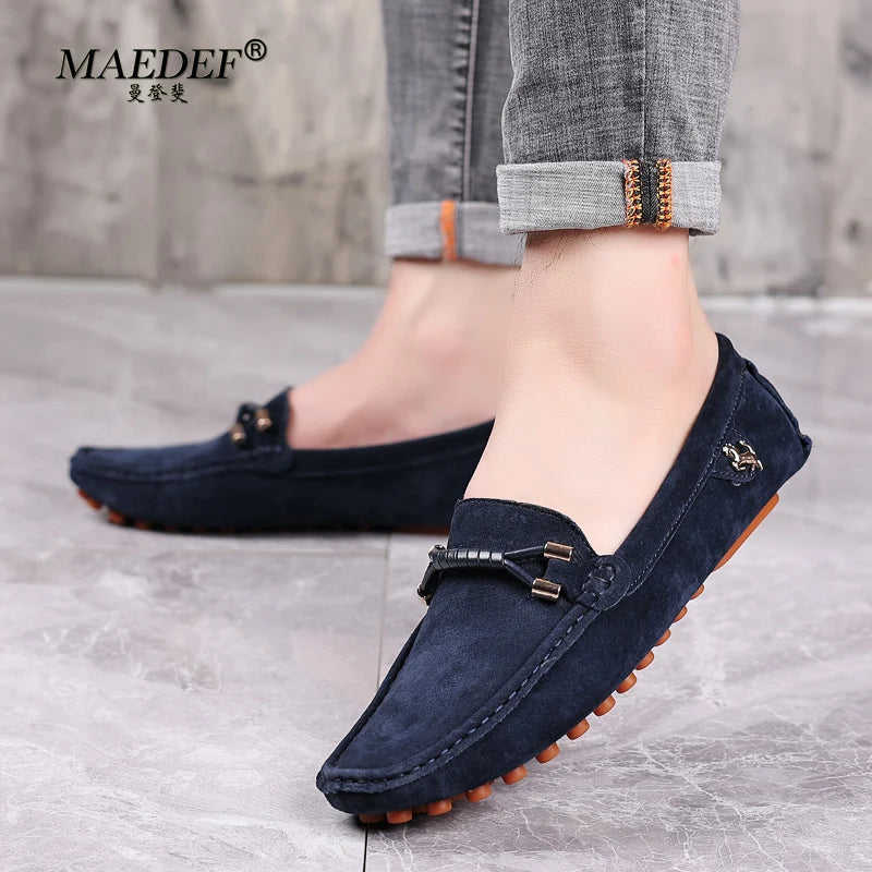 Men Casual Shoes Breathable Leather Loafers Business for Men Driving Moccasins Comfortable Slip on Shoe