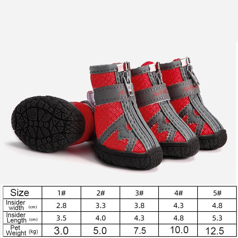 4pcs/set Waterproof Pet Dog Shoes Antiskid Puppy Rain Shoes Chihuahua Walking Boots Breathable Cat Socks Pet Paw Accessories Z, 1