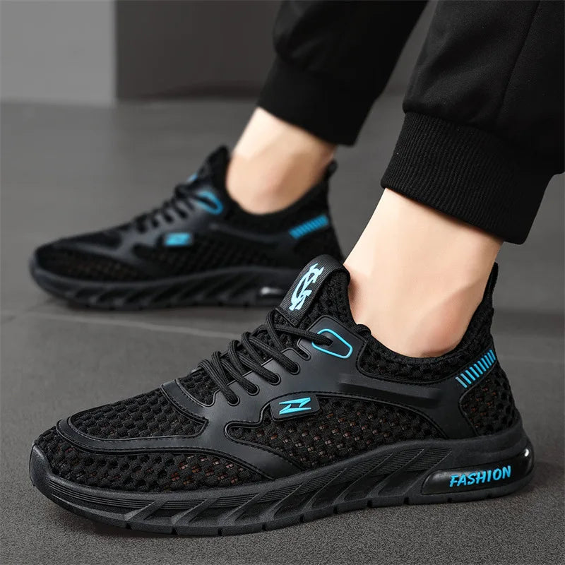 Men Mesh Sneakers Lightweight Running Shoes Summer Mesh Sneakers Breathable Casual Shoes Comfortable Men's Tennis