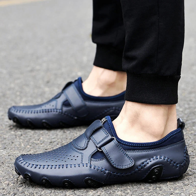 New Genuine Leather Luxury Brand Men's Octopus Casual Loafers Dress Formal Moccasins Footwear Driving Male Sandals Shoes For Men