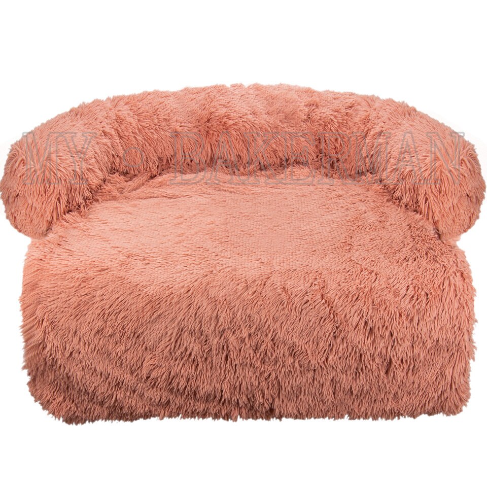 S-XXL  Pet Dog Bed Sofa For Dog Pet Calming Bed Warm Nest Washable Soft Furniture Protector Mat Cat Blanket Large Dogs Sofa Bed r-Pink, XL for 66IBS