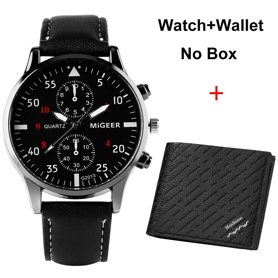 Watch and Wallet Gift Set for Men Top Brand Luxury Business Quartz Wristwatch Men Original Gifts Regalos Para Hombre Watch-Wallet 04