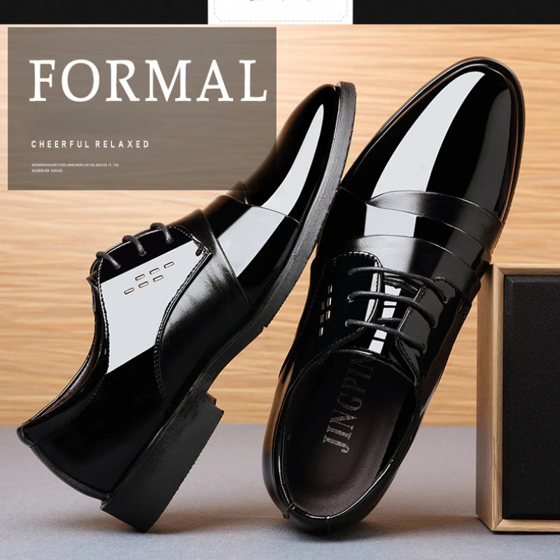 Business Dress Men Shoes Luxury Mens Dress Shoes Patent Leather Oxford Shoes for Men Oxfords Footwear High Quality Leather Shoes