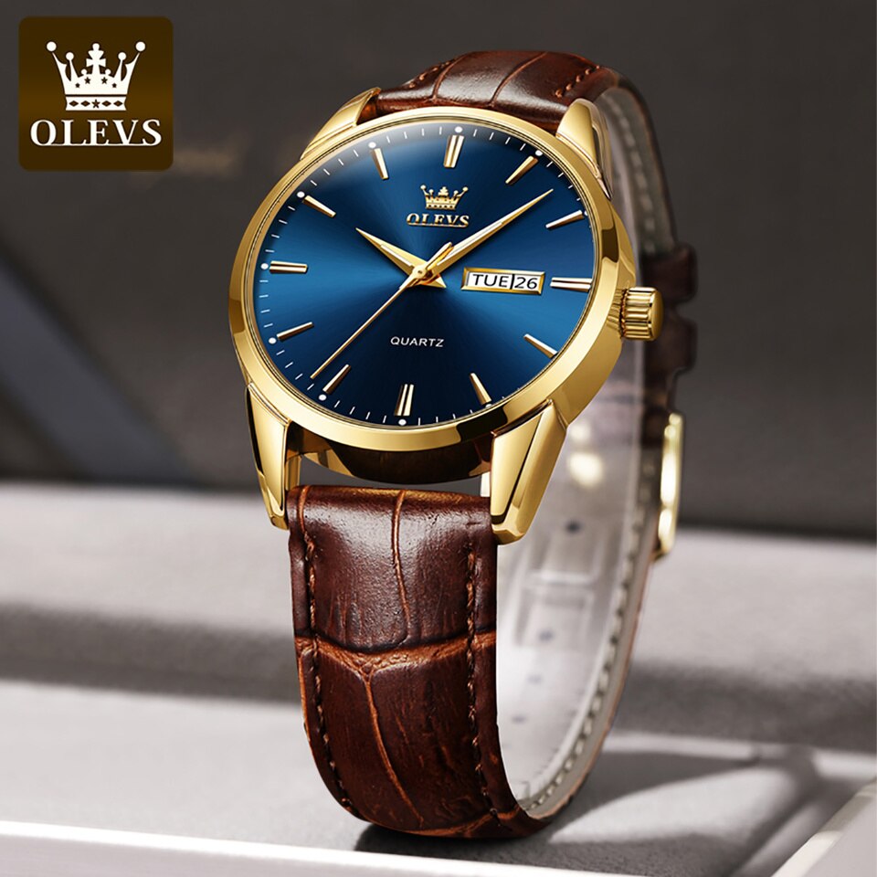 Men Quartz Watches Brand Luxury Casual Fashion Men's Watch For Gifts Breathable leather Waterproof luminous Wristwatch