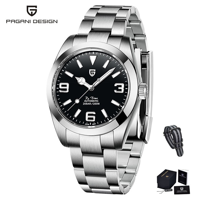 New NH35 Men Mechanical Watch AR Sapphire Glass Automatic Watch For Men Stainless Steel Sports Waterproof Watches