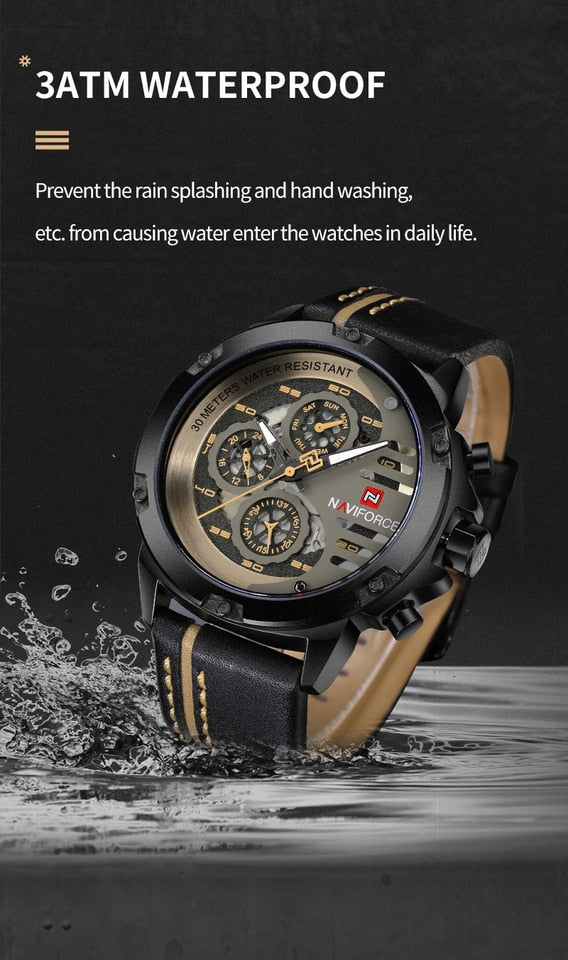 Men Watches Top Brand Luxury Waterproof 24 hour Date Quartz Watch Man Leather Sport Wrist Watch Men Waterproof Clock