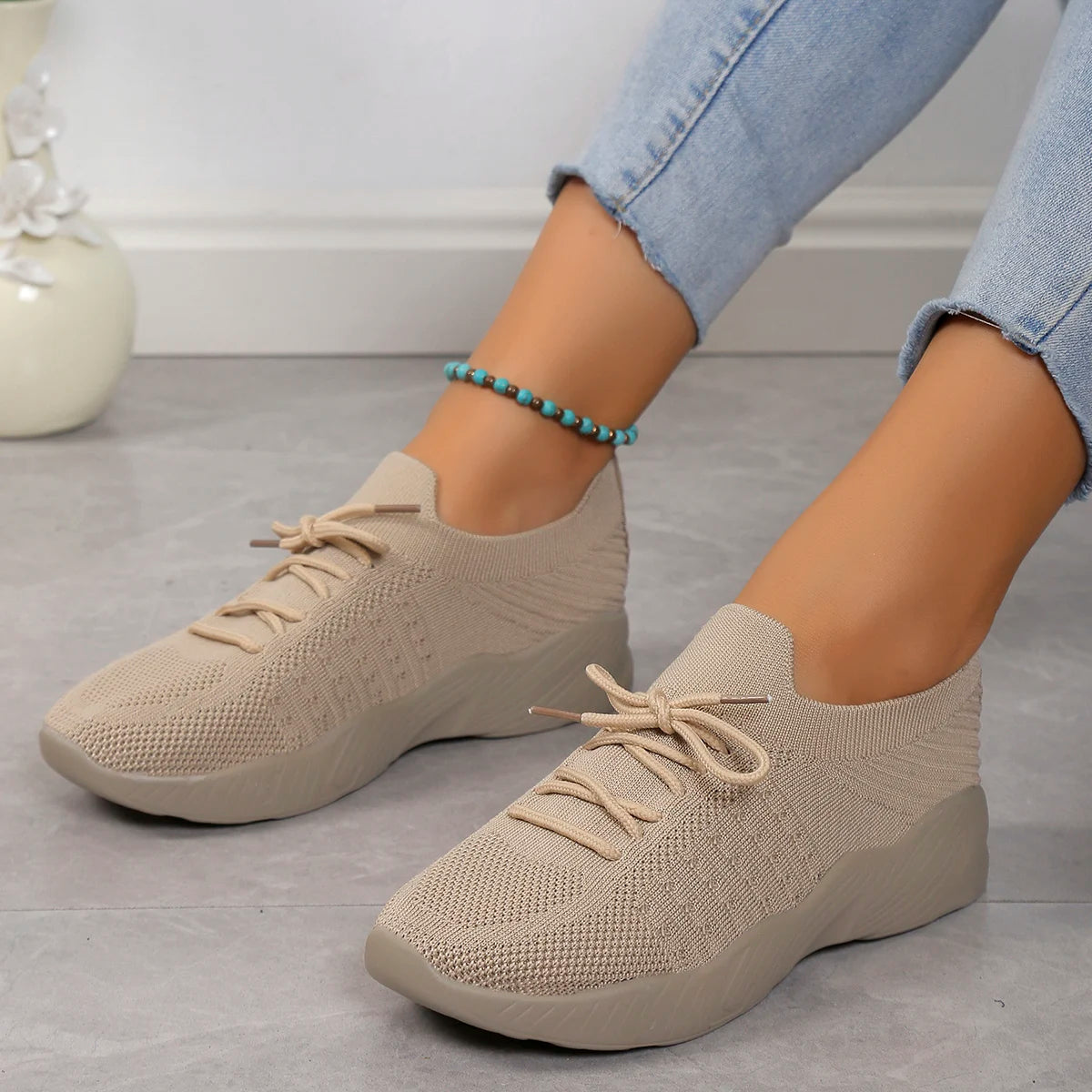 Summer Women Shoes Mesh Breathable Casual Sneakers Lace-Up Vulcanized Shoes Ladies Platform Sport Shoes Female Tennis Shoes