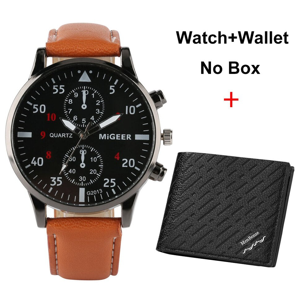 Watch and Wallet Gift Set for Men Top Brand Luxury Business Quartz Wristwatch Men Original Gifts Regalos Para Hombre Watch-Wallet 05