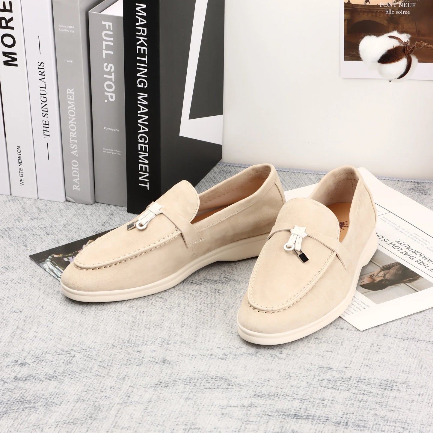 Women Leather Loafers Casual Shoes Brand Comfortable Walking Woman Shoes