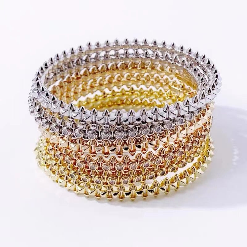 European Luxury Ladies Jewelry Label Rivet Rose Gold Bracelet Party Fashion Classic Jewelry