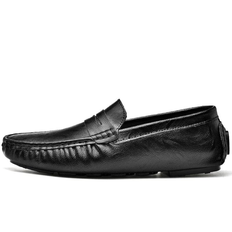 Genuien Leather Men loafers Super Soft Casual Shoes For Men Classic Moccasins Light Boat Footwear Plus size 37-47