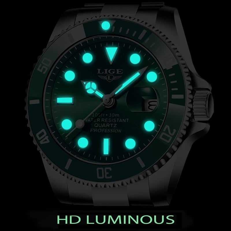 Brand Luxury Fashion Diver Watch Men 30ATM Waterproof Date Clock Sport Watches Men Quartz Wristwatch Relogio Masculino