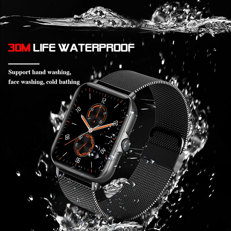 New Bluetooth Answer Call Smart Watch Men Full Touch Dial Call Fitness Tracker IP67 Waterproof smartwatch For Men Women+box