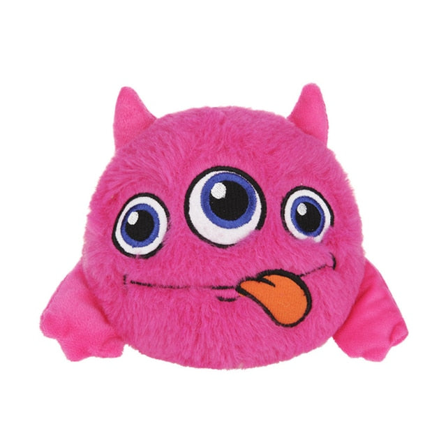 Interactive Dog Toys Bouncing Giggle Shaking Ball Dog Plush Toy Electronic Vibrating Automatic Moving Sounds Monster Puppy Toys Red