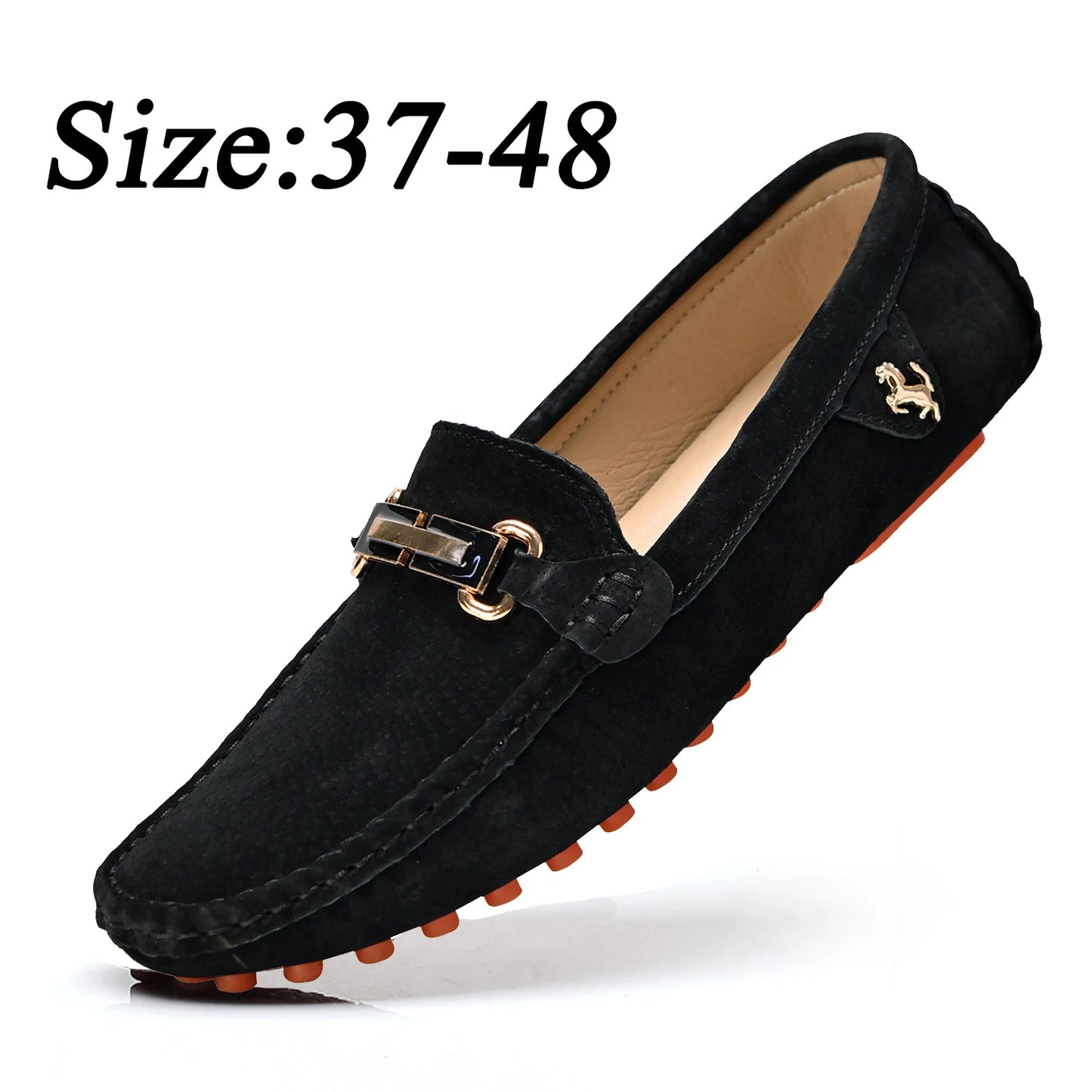 Loafers Men Big Size 48 Soft Driving Moccasins High Quality Flats Genuine Leather Shoes Men Slip-on Suede Loafers for Men