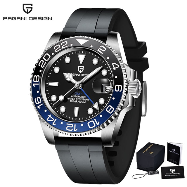 Top Brand GMT Men Mechanical Wristwatch Sapphire Stainless Steel Waterproof Automatic Watch for Men Reloj Hombre