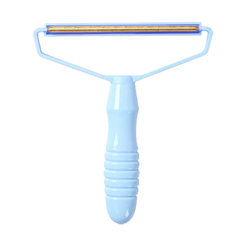 Portable Pet Hair Remover Brush Manual Lint Roller Sofa Clothes Cleaning Brush Fabric Shaver Brush Tool Plus Blue