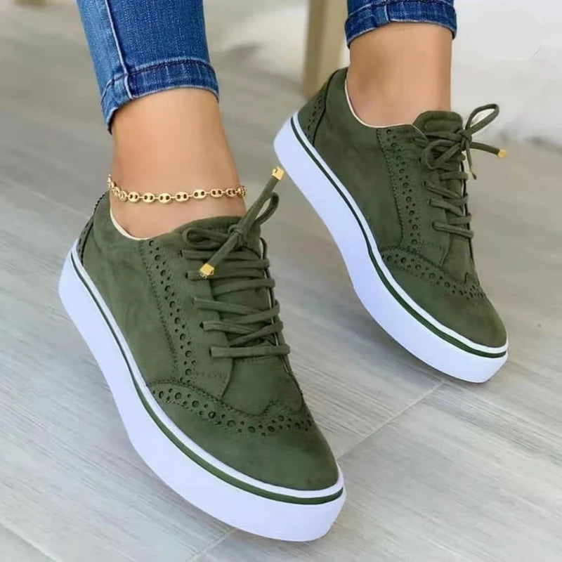 New Sneakers Women Flat Casual Sneaker Spring Fashion Versatile Lace Up Walking Women Shoes Zapatos De Mujer Tendencia