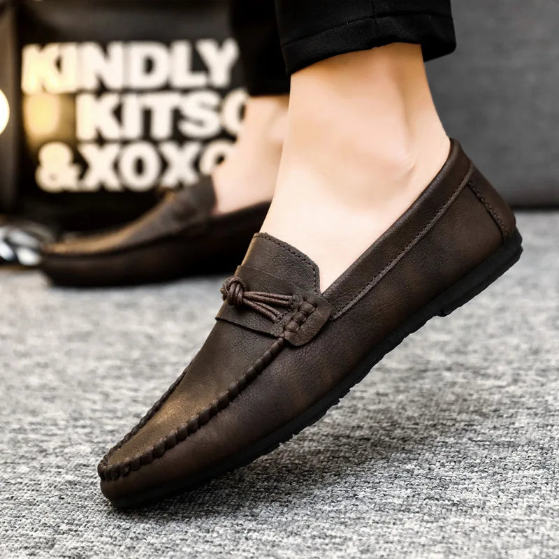 Men Loafers Shoes Man Comfy Slip-on Drive Moccasins Footwear Male Brand Leather Boat Shoes Men Casual Shoes