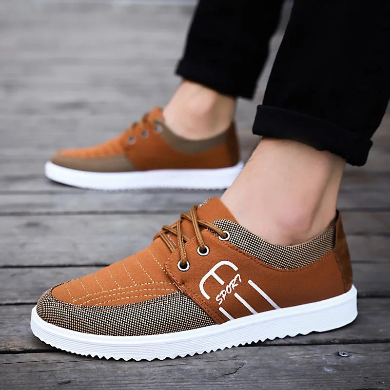 Men Brand Canvas Shoes Lightweight Sneakers Autumn Men  Breathable Vulcanized Shoe Lace Up Work Footwear Man Drive Shoe